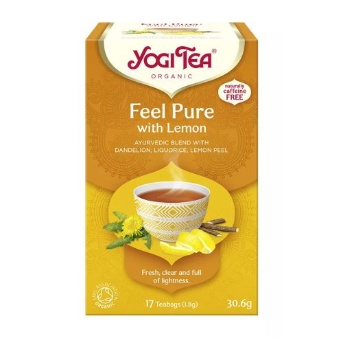 BIO Tisztító méregtelenítő tea citrommal gyermekláncfűvel Yogi Feel Pure