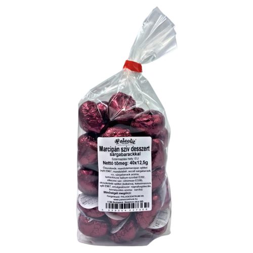 Paleolit Marcipán szív 40x12,5g sárga barackkal