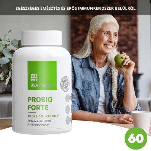 USA medical Bélflóra támogató kapszula PROBIO FORTE 10+ féle baktérium törzzsel 60 db