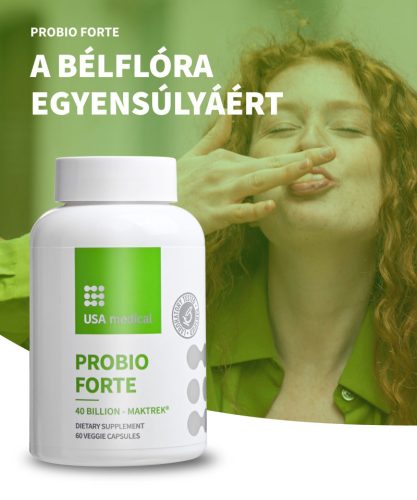 USA medical Bélflóra támogató kapszula PROBIO FORTE 10+ féle baktérium törzzsel 60 db