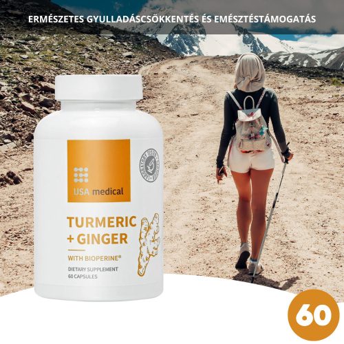 USA medical Kurkuma és gyömbér kapszula BioPerine®-nel 60 db