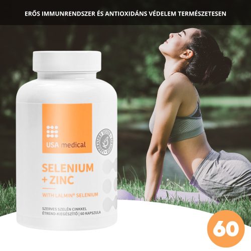 USA medical Szerves Lalmin® szelén + cink 60 db