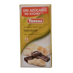   Torras gluténmentes étcsokoládé banán cukor nélkül 75 g