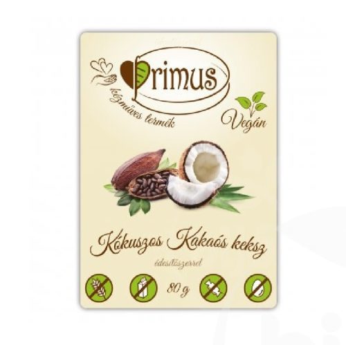 Primus vegán kókuszos-kakaós keksz 80 g
