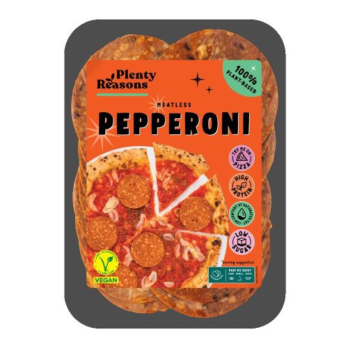 Plenty Reasons vegán pepperoni szalámi ízű szeletelt termék 100 g