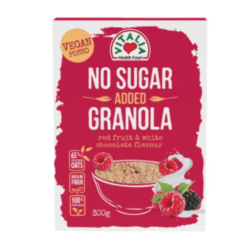 Vitalia granola hozzáadott cukor nélkül fehércsokis piros gyümölcs 300 g