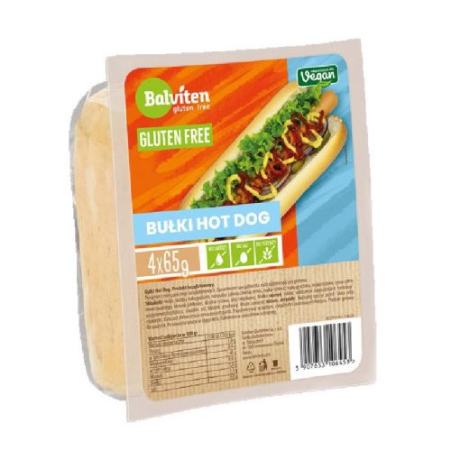 Balviten gluténmentes vegán hotdog kifli 4x65g 260 g