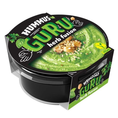 Guru hummus kenhető csicseriborsókrém zöldfűszeres 180 g