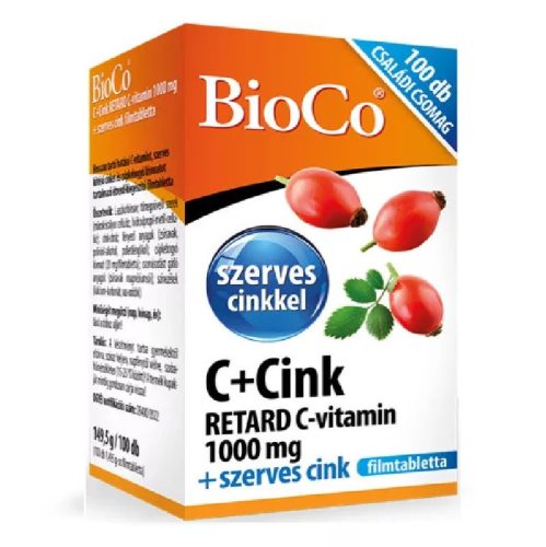 BioCo C+Cink Retard C-vitamin 1000mg + szerves cink 100db filmtabletta