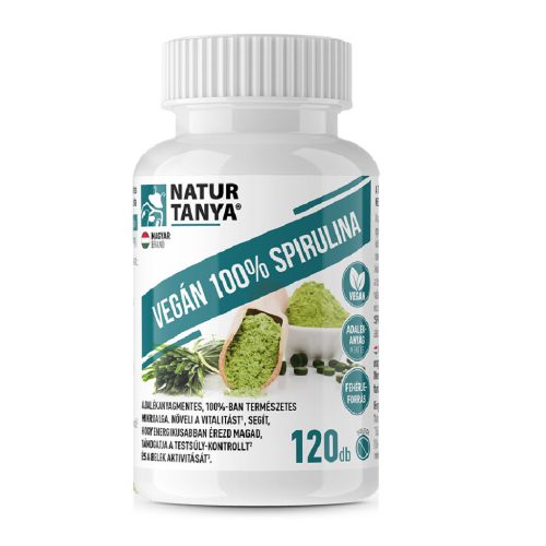 Natur Tanya® Vegán 100% Spirulina 120db tabletta adalékanyagmentes mikroalga