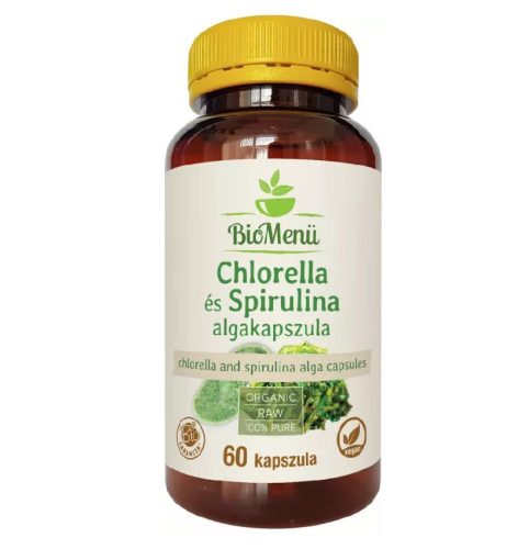 BIO Chlorella és spirulina alga kapszula 60db BioMenü