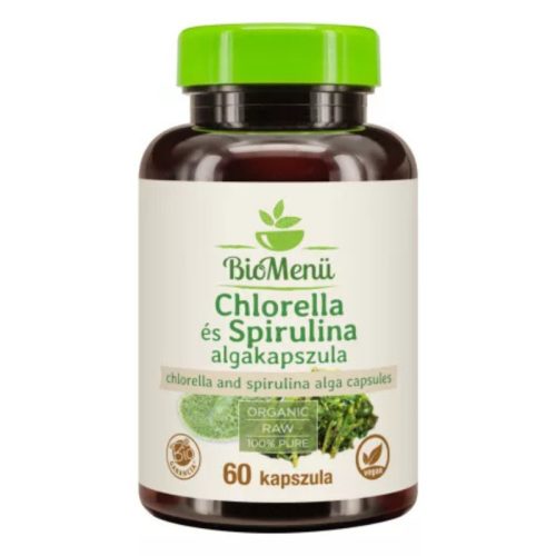 BIO Chlorella és spirulina alga kapszula 60db BioMenü