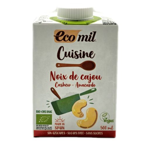 BIO Kesudió tejszín cukormentes 500ml Ecomil konyhai főzőalap